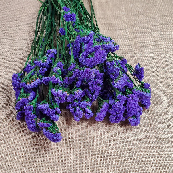 dark purple Preserved Statice Flowers for bouquet, Floral arrangements, dried flowers, Wedding decor, wedding flowers 19"-20"tall,